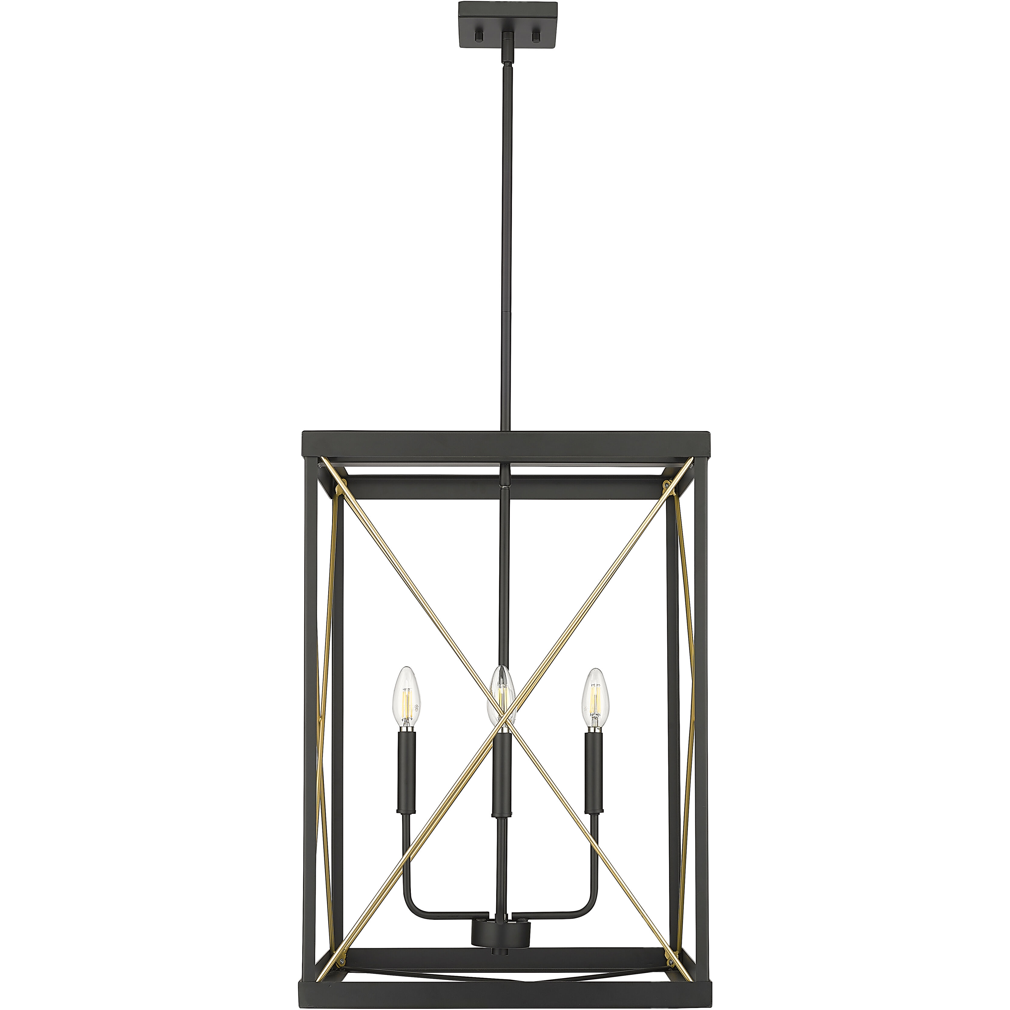 Terni 4 Light 18 inch Matte Black/Painted Modern Gold Pendant Ceiling Light